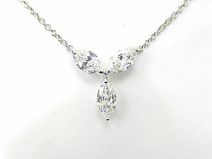 DIAMOND 3 MARQUISE SHAPE DIAMOND PENDANT INCLUDED 14 INCH CHAIN