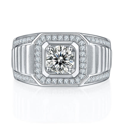 Moissanite One Carat 925 Silver Ring