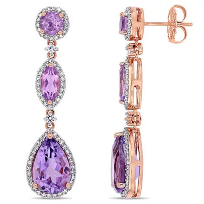 Allura Amethyst, Rose De France and White Sapphire with 0.58 CT. T.W. Diamond Da
