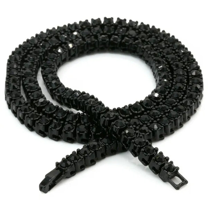Tennis Chain Iced Bling 20"/24"/30" 1 Row Black Lab Diamond Necklace Icy Choker