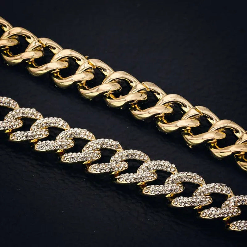 Men'S 14K Gold Plated Miami Cuban Thick Bracelet 9" Fully Cz Box Clip Hip Hop St