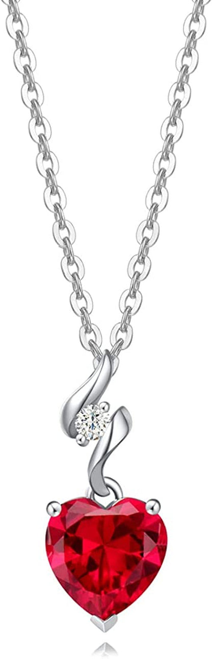 Valentines Day Gifts for Her 14K Solid White Gold Diamond Genuine or Created Gem