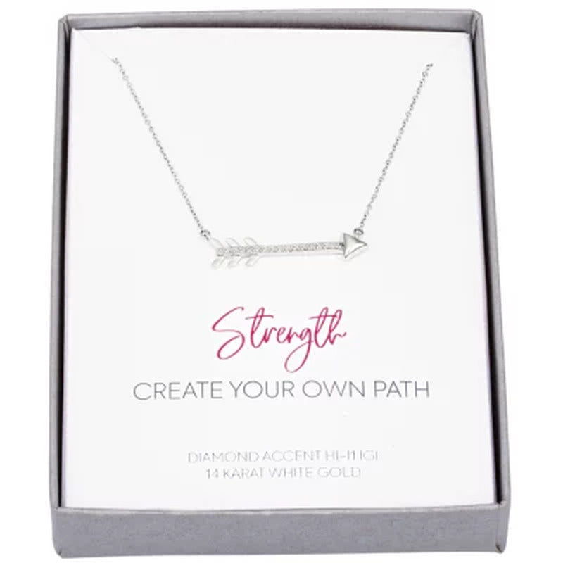 0.10 CT. T.W. Diamond Arrow Necklace in 14K Gold