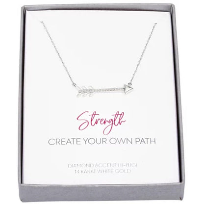 0.10 CT. T.W. Diamond Arrow Necklace in 14K Gold