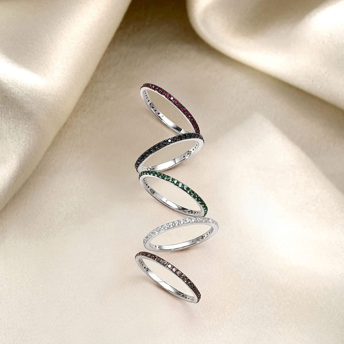925 Sterling Silver Stackable Ring Engagement Wedding Band Stacking Ring for Wom