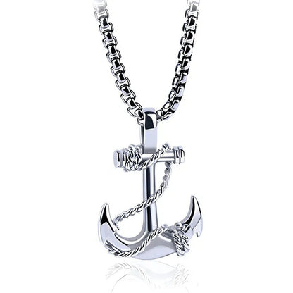 Tone Anchor Pendant Necklace Silver Plated Infinity Jewelry Anchor Men Fashion D