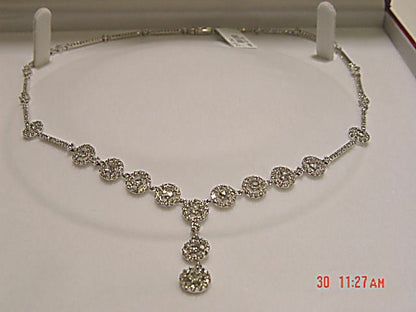 DIAMOND ROUND BRILLIANT SHAPE ROSE SHAPE DIAMOND NECKLACE