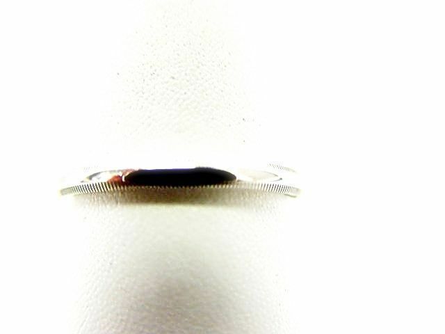 14 K WHITE GOLD POLISHED BEADED WEDDING BAND