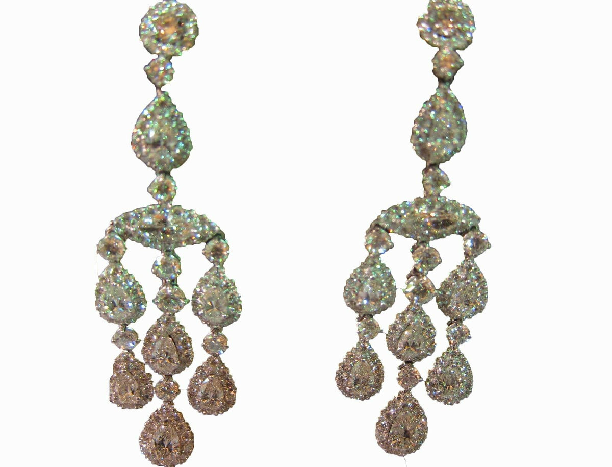 DIAMOND EARRING DANGLE 2 MARQUISE 14 PEAR SHAPE 222 ROUND SHAPE DIAMOND EARRING