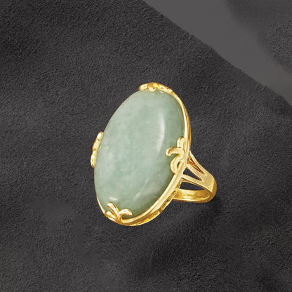 Jade Ring in 18Kt Gold over Sterling