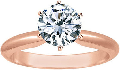 1/2 Carat round Cut Diamond Solitaire Engagement Ring 14K White Gold 6 Prong (J-