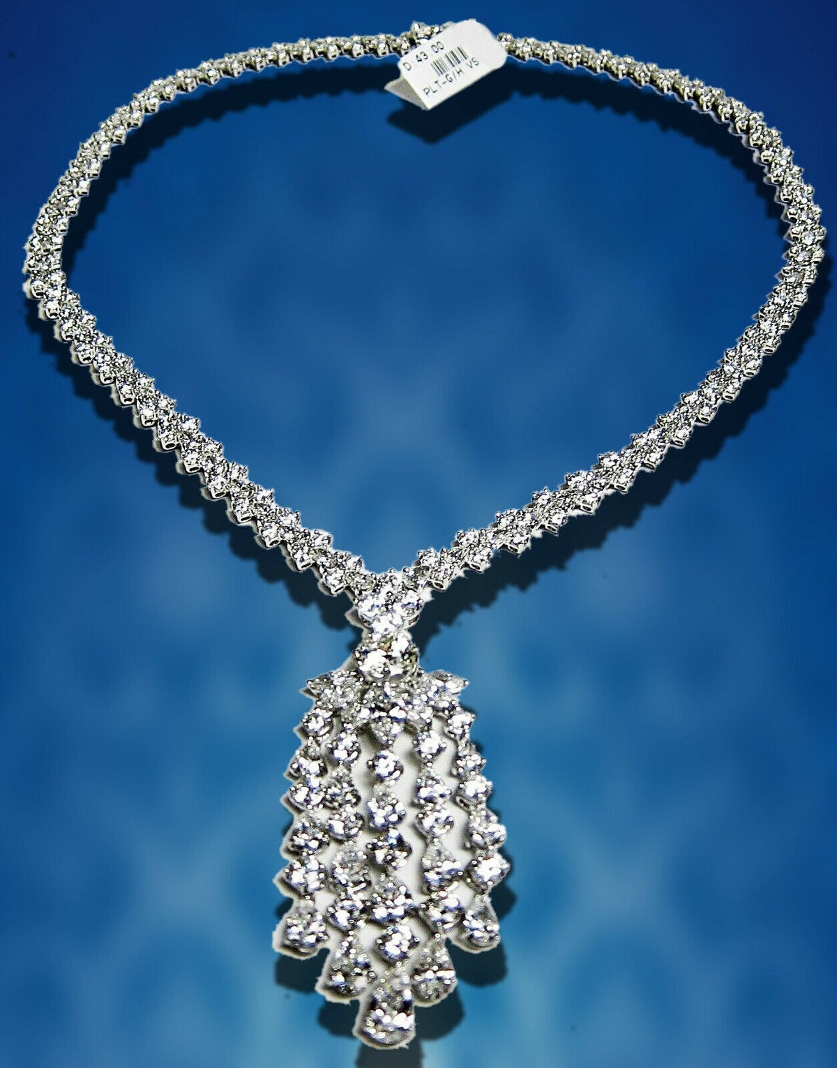DIAMOND NECKLACE PRETTY MULTI-SHAPE DIAMOND DANGLE STYLE DIAMOND SET NECKLACE