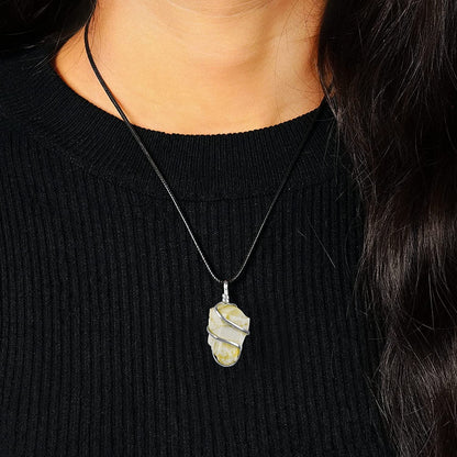 Serpentine Crystal Necklace - Pendant Necklace - Crystal Stone - Crystal Pendant