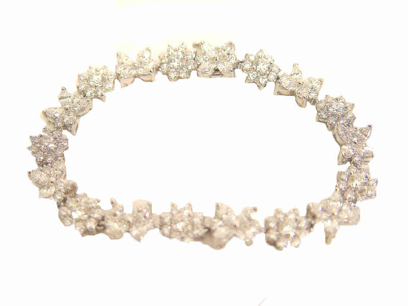 DIAMOND ROUND BRILLIANT SHAPE MARQUISE SHAPE ALL AROUND SET BRACELET PLATINUM