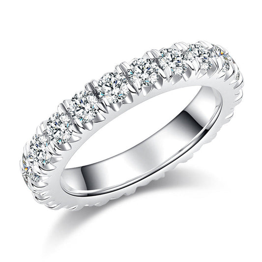 3MM 2-3Carat D Color Moissanite Wedding Band Rings for Women 925 Sterling Silver
