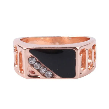 Fashion Male Jewelry Classic Color Wedding Ring Black Enamel Rings for Men Chris