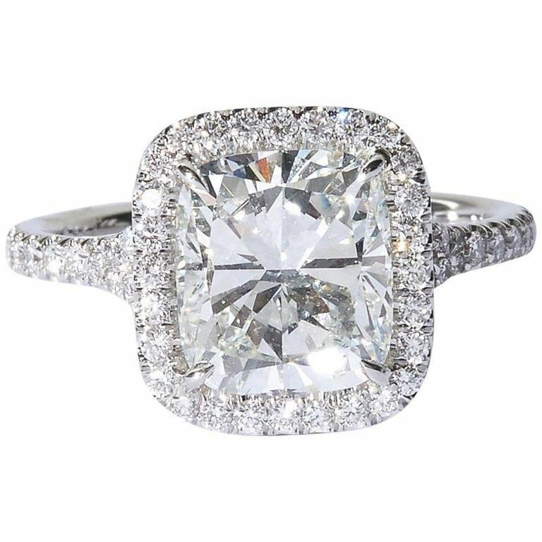 2 Carat GIA Cushion Cut Engagement Ring Set in a Delicate Handmade Setting