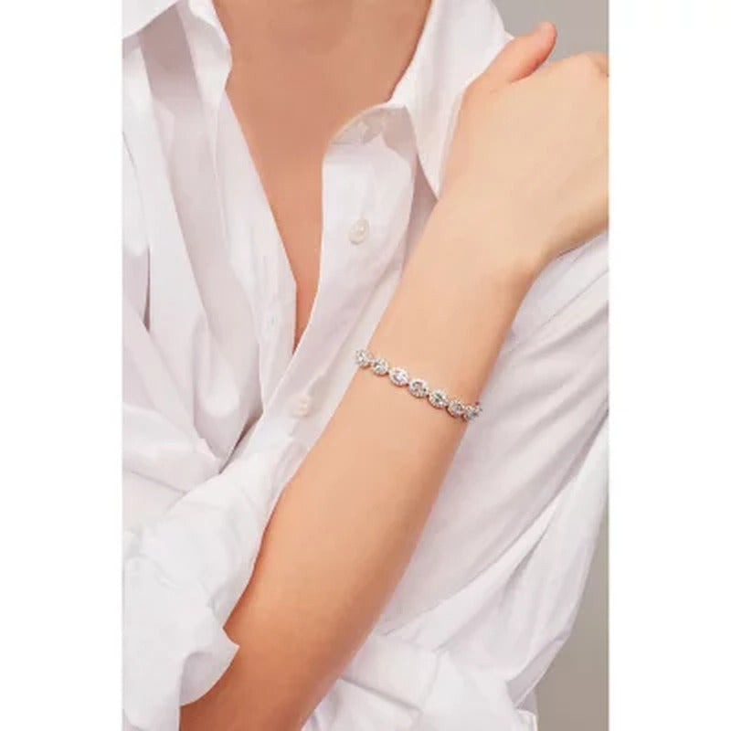 Aquamarine and White Topaz Bolo Bracelet