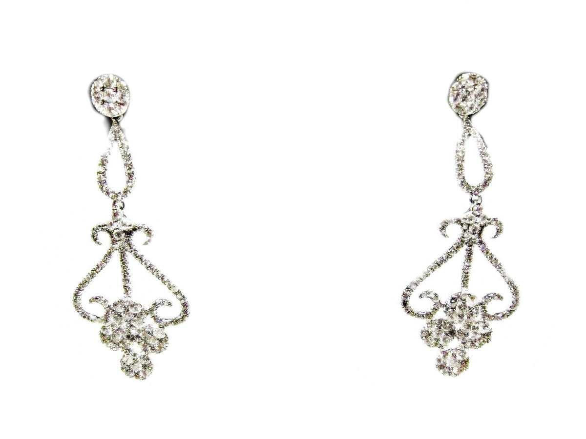 2.54 CT G COLOR VS1/2 CLARITY DIAMOND DANGLE STYLE ROUND BRILLIANT SHAPE EARRING