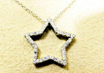 DIAMOND ROUND BRILLIANT SHAPE STAR PENDANT INCLUDED CHAIN