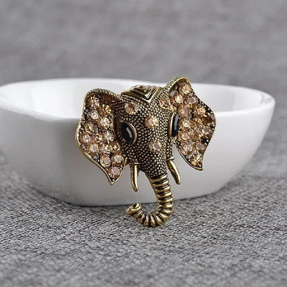 Retro Bronze Vintage Big Elephant Wedding Collar Brooches Pins