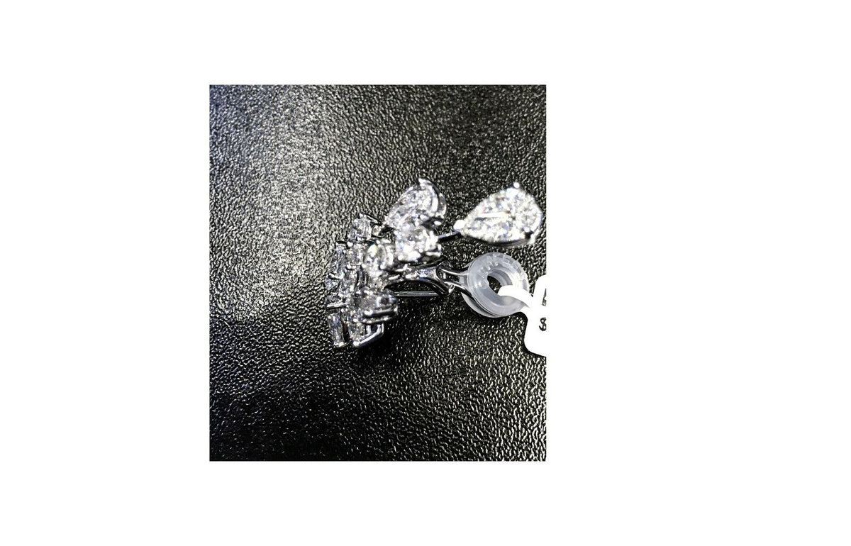 DIAMOND PEAR SHAPE MARQUISE SHAPE ROUND BRILLIANT SHAPE SET DANGLE EARRING