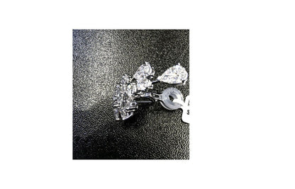 DIAMOND PEAR SHAPE MARQUISE SHAPE ROUND BRILLIANT SHAPE SET DANGLE EARRING