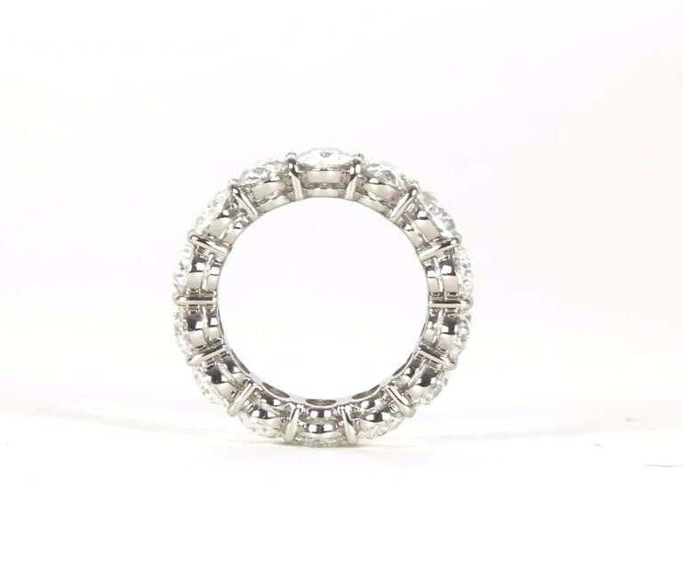 11.24 Carat Oval Shape Diamond Platinum Eternity Band Ring Anniversary Band