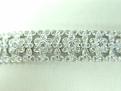 DIAMOND ROUND BR SHAPE FLUERETTE STYLE BRACELET 285 STONE DIAMOND BRACELET