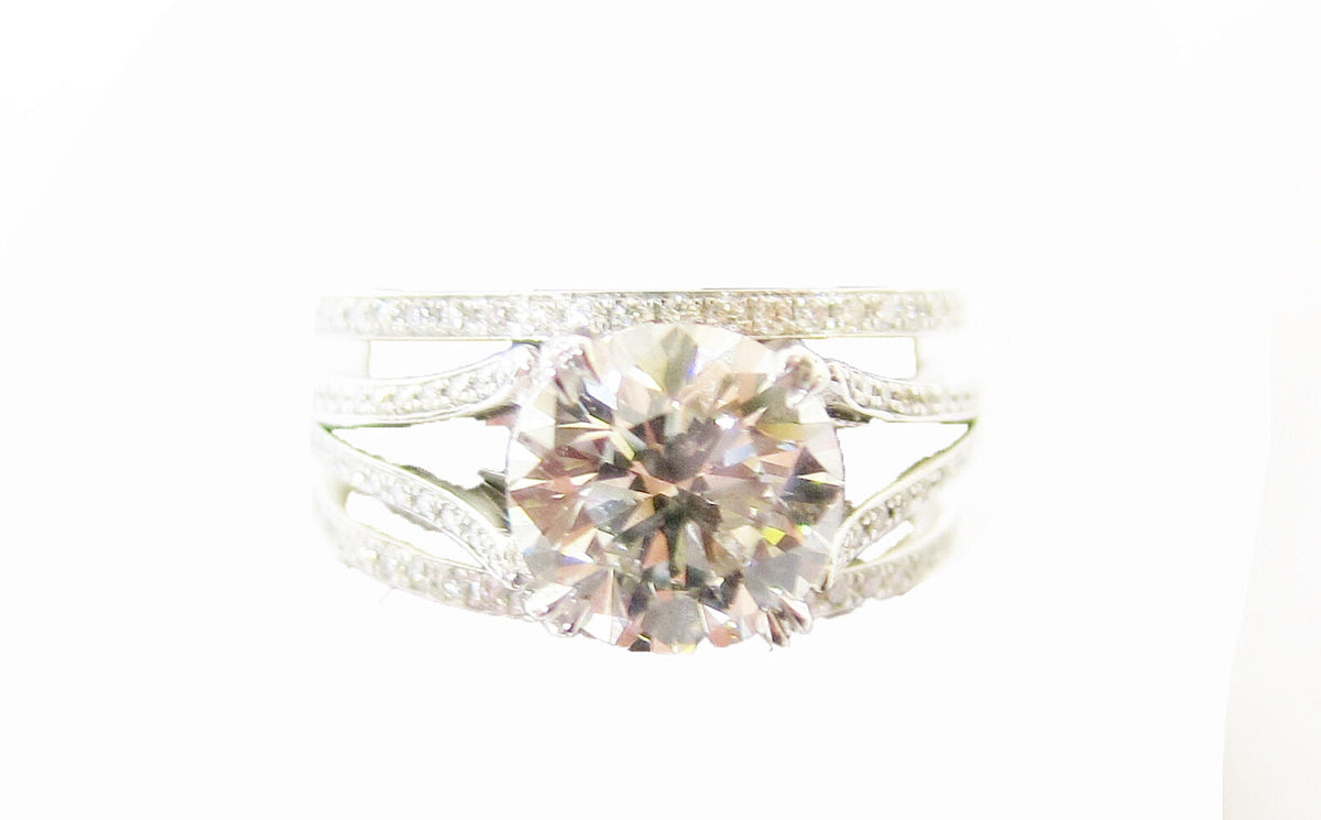 GIA CERTIFIED H COLOR GRADE VS2 CLARITY GRADE ROUND BRILLIANT DANIEL K DESIGNER
