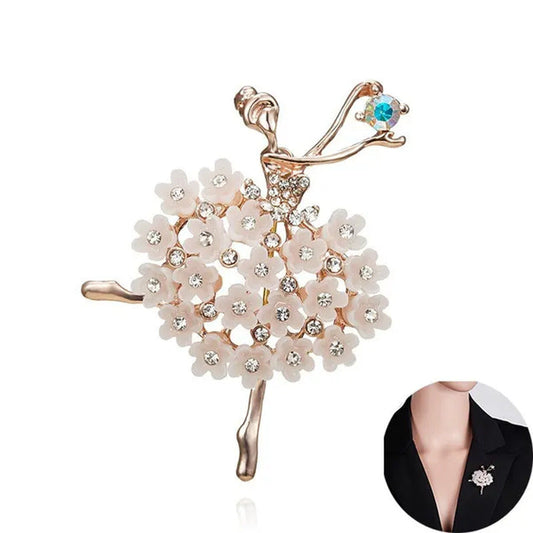 1PC Dancing Ballet Girl Brooch Pin Coat Pin for Women Girl Wedding Bridal Broach