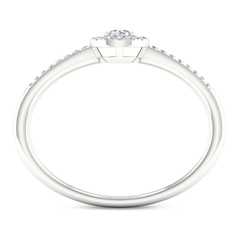 Imperial 1/5Ct TDW Diamond 10K White Gold round Diamond Halo Promise Ring (H-I,