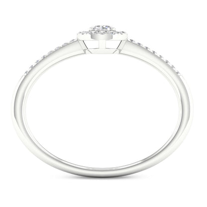 Imperial 1/5Ct TDW Diamond 10K White Gold round Diamond Halo Promise Ring (H-I,