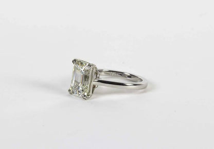 Elegant 4.26 Carat GIA Cert Emerald Cut Diamond Solitaire Engagement Ring