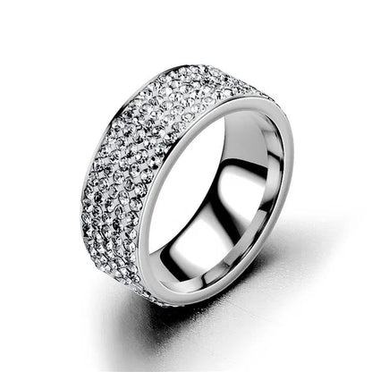 Luxury Woman Fashion Accessories Shiny Gold Color Ring Crystal Zircon Jewelry fo
