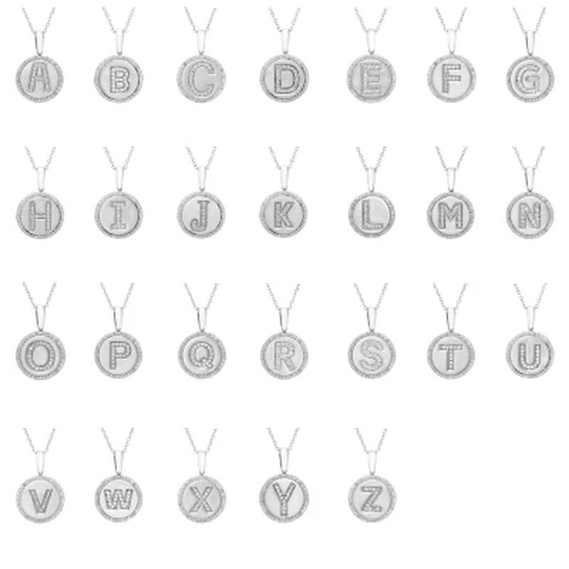 Sterling Silver and Diamond Initial Pendant