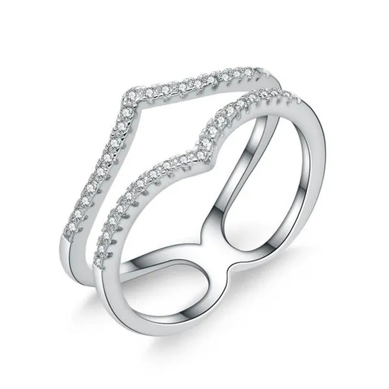 Majesty Diamonds MDS170416 White Zircon Geometric Cocktail Ring in .925 Sterling