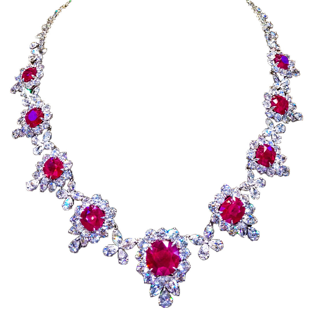 GRS CERTIFIED RUBY NECKLACE 9 CERTIFIED NATURAL 10.37CT CENTER RUBY CUSHION CUT