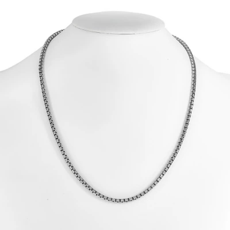 Italian Sterling Silver Diamond-Cut Box Chain Necklace, 24"