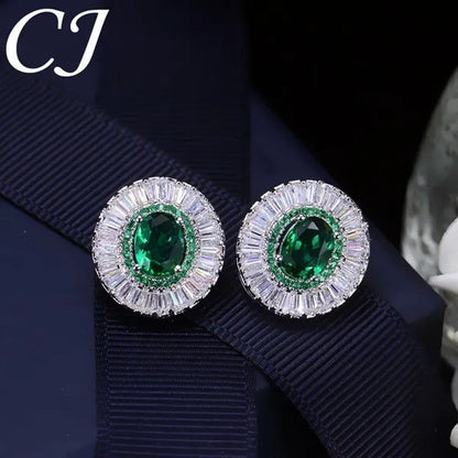 CANDICE Classic round Sapphire CZ Party Jewelry Sets for Women Elegant Blue Cubi