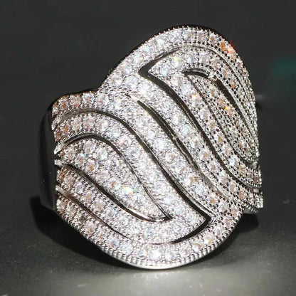 Luxurious 925 Silver Natural Gemstones White Sapphire Wedding Birthstone Bride F