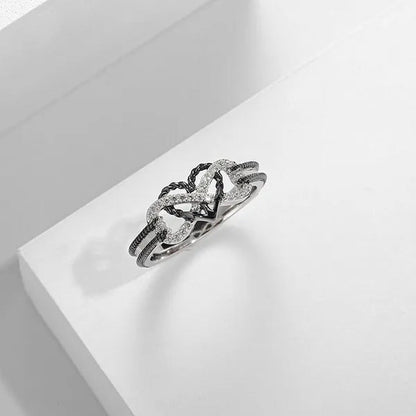 Delysia Kinghigh-Quality Exquisite Two-Color Rose Gold/Black Filled Ring Female