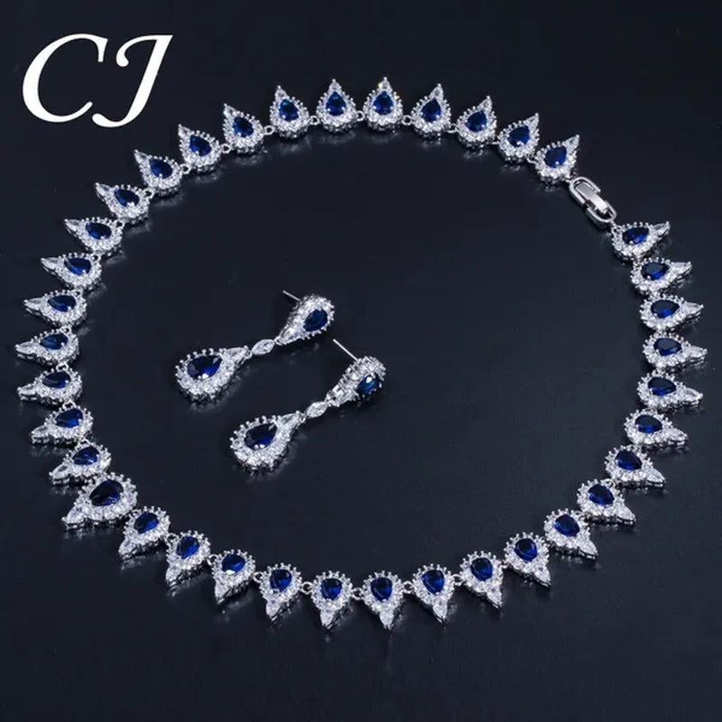 CANDICE Stunning Pave Yellow Citrine Luxury Jewelry Pear Shape CZ Crystal Choker