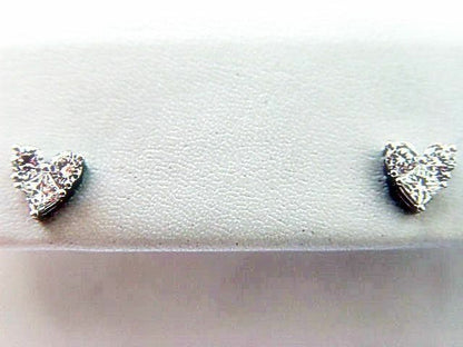 .82 CT DIAMOND 4 ROUND BRILLIANT SH 2 PRINCESS SHAPE STUD EARRING 18 K GOLD