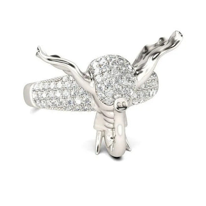 Unique Elephant Ring Animal Totem Ring 925 Silver Rings Jewelry Anniversary Stat