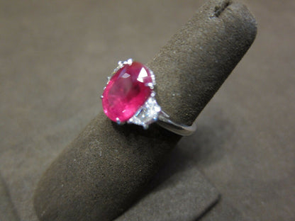 GIA CERTIFIED RUBY OVAL 11.40LENGTHX8.90WIDTHX5.40MMDEPTH SHAPE DIAMOND HALFMOON