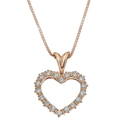 1/4 CT. T.W. Diamond Heart Pendant in 14K Gold