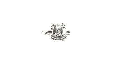 DIAMOND EMERALD 1 ROUND BR SHAPE 4 BAGUETTE 4 STONE