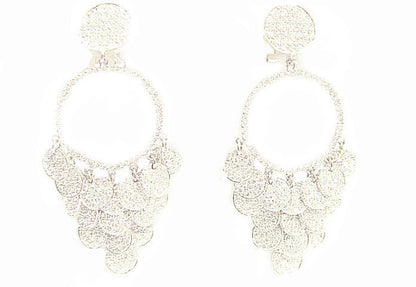 DIAMOND EARRING ROUND BRILLIANT PAVE PRONG SET DANGLE 8.80 CT 18 K F VS1/2