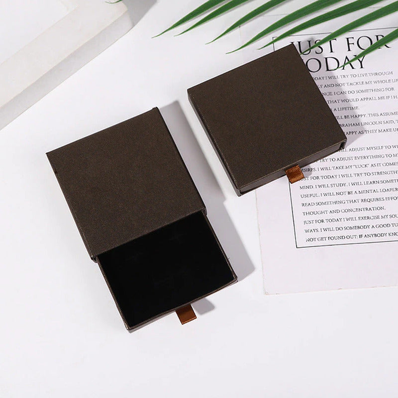 50Pcs Custom Logo Cardboard Jewelry Ring Necklace Gift Storage Box Slide Drawer